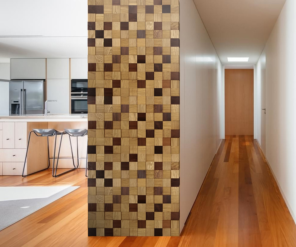 Стеновая панель Tarsi Студия 300х300 мм Дуб/Термоясень шлифованный